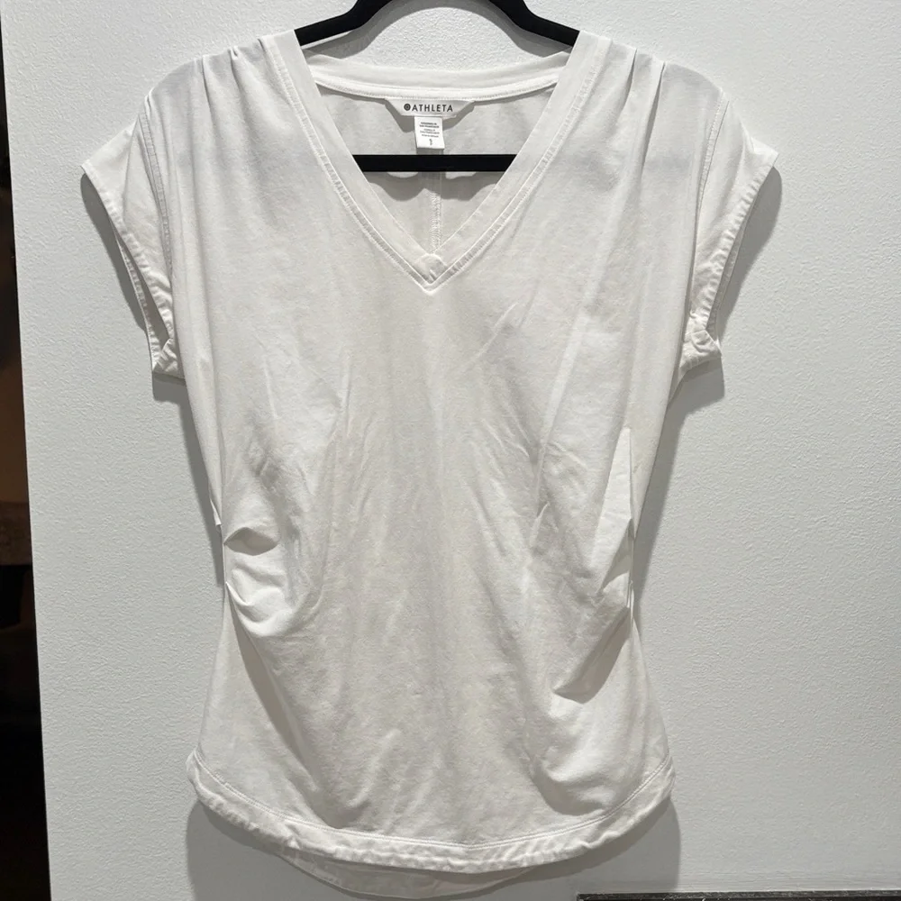Athleta Women's Classic White Short Sleeve Tee - Picture 1 of 5